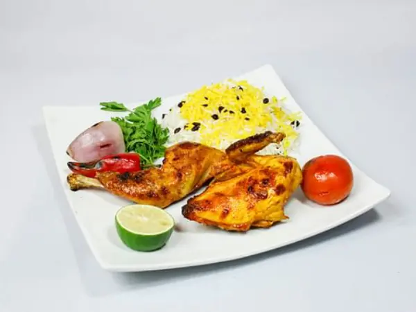 Half Grilled Chicken with Rice